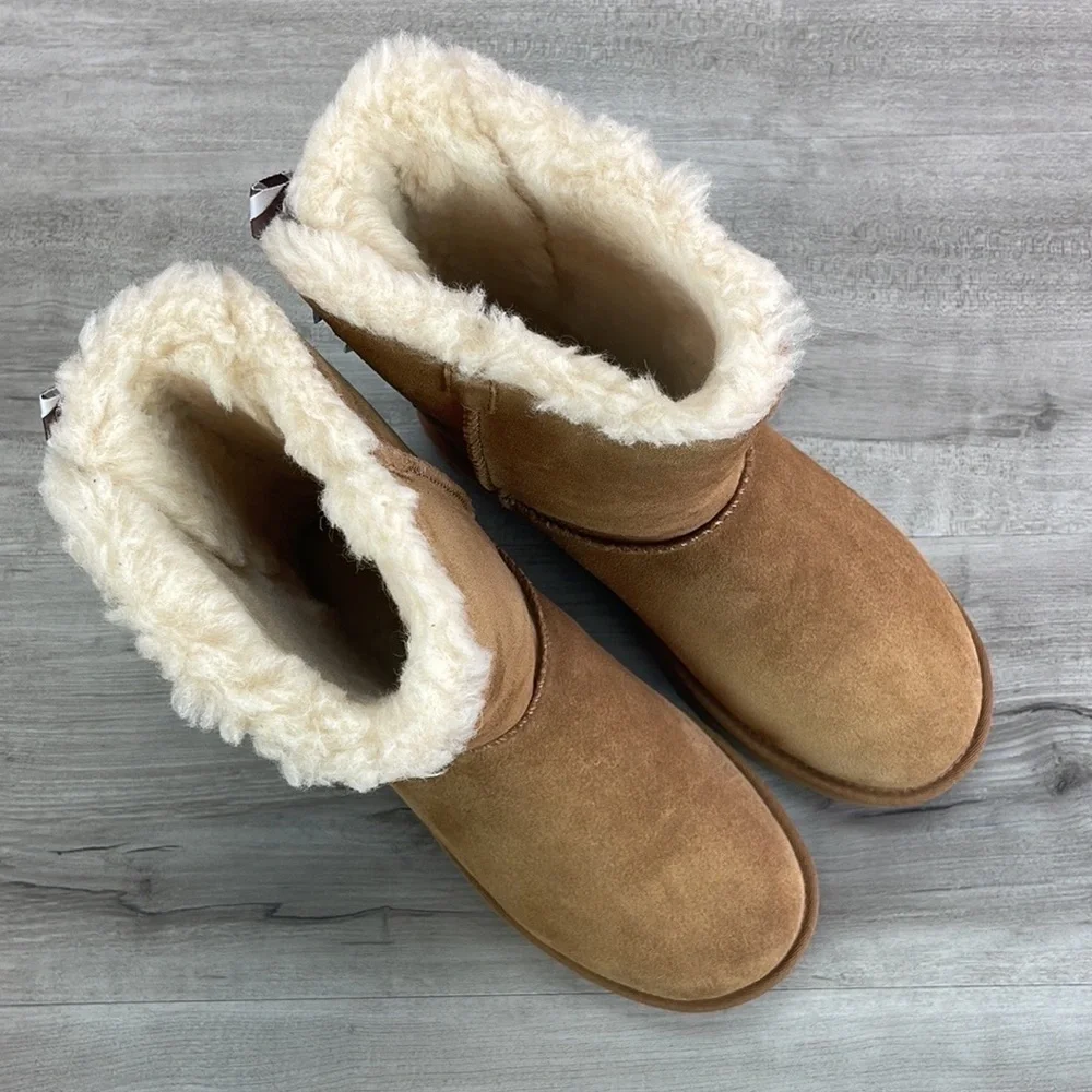 🍁 UGG 🍁 BAILEY BOW DIAGONAL STRIPES BOOYS - Picture 12 of 14